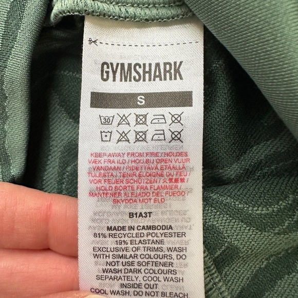 Gymshark GS Power Bottoms in Green Print - Picture 8 of 9